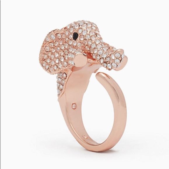 kate spade Jewelry Kate Spade Pave Crystal Rose Gold Elephant Ring